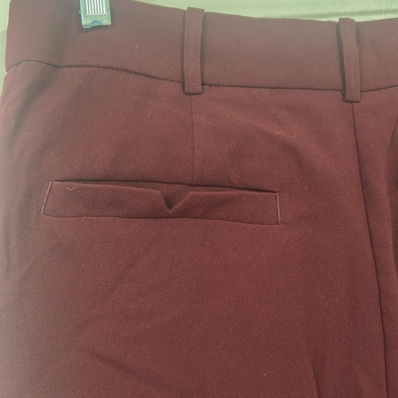 𝅺Anthropologie Sasha Button-Fly Tapered Trousers in Wine Red size 10 pants - Picture 7 of 10